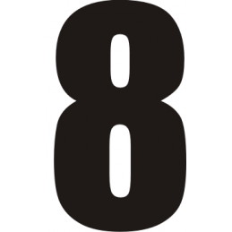 Iron-On Numbers, 8 in White by Transfermations