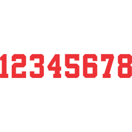 Iron On Number Sets Athletic Font
