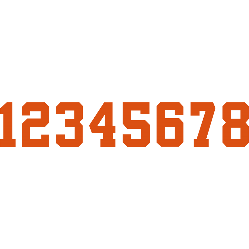 Iron On Number Sets 15cm Athletic Font