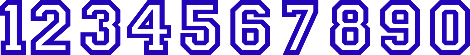 IronOn 7.5cm Number Allstar Font Royal Blue
