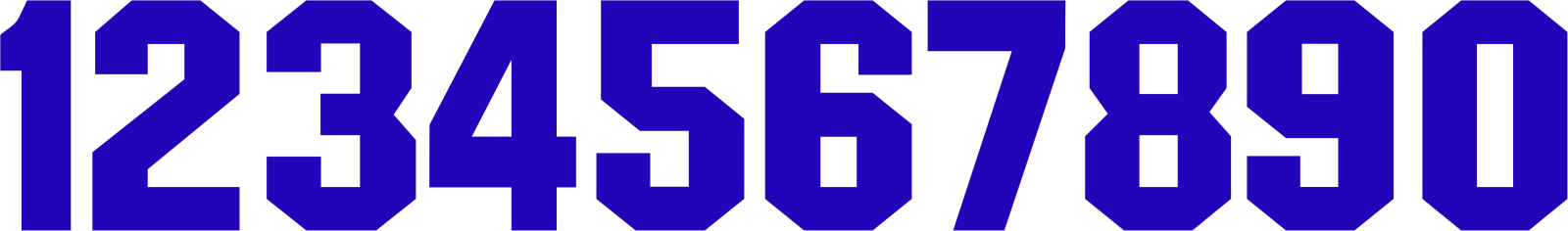 IronOn 7.5cm Number Block Font Royal Blue